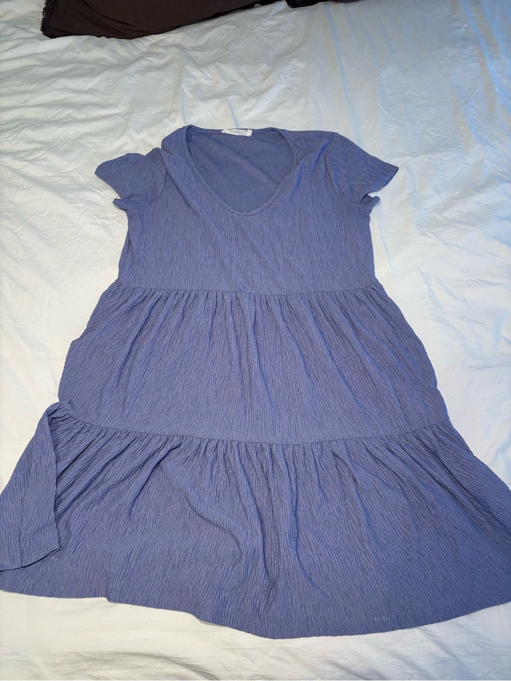 Lush Lavender Blue Tiered Casual Dress